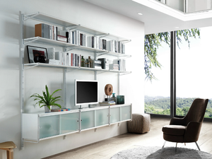 SOCRATE HOME - Wall-mounted sectional bookcase - Cabinet by Caimi Brevetti