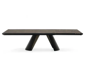 APIAN - Extending ceramic table with drawers - Table by Calligaris