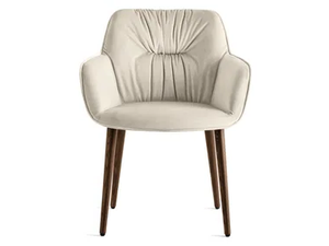COCOON - Upholstered fabric chair with wooden legs - Chair by Calligaris