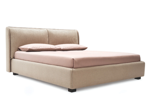 DOLLY - Microfiber double bed with upholstered headboard - Bed frame by Calligaris