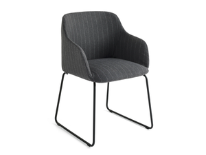 ELLE - Sled base upholstered chair with armrests - Chair by Calligaris