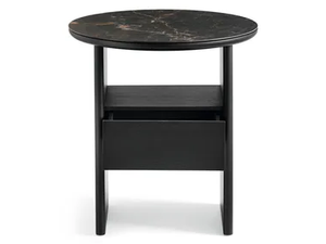 TAU - Ceramic coffee table / bedside table with wooden structure - Coffee table by Calligaris