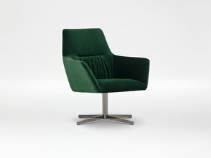 QING - Swivel with 4-spoke base velvet easy chair - Armchair by CAMERICH