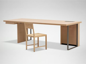 TIME - Wood veneer executive desk with drawers - Desk by CAMERICH