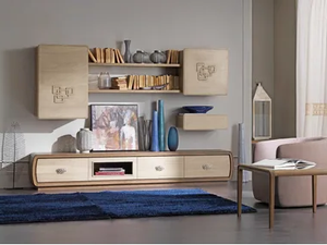 AMARCORD DAY - Sectional wooden storage wall - Cabinet by Cantiero