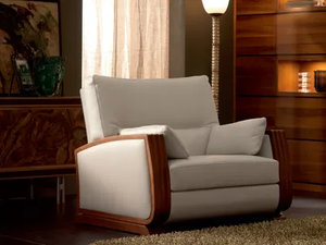 ELETTRA DAY - Upholstered solid wood armchair with armrests - Armchair by Cantiero