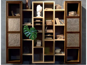 ELETTRA DAY - Wall-mounted sectional floating solid wood bookcase - Cabinet by Cantiero