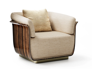 ALLURE WOOD - Fabric and wood armchair with armrests - Armchair by Capital Collection