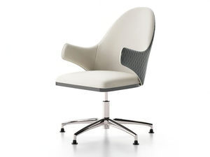 DIVA L - Leather office chair with armrests with 5-Spoke base - Office Chair by Capital Collection