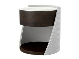MAJESTIC - Round wooden bedside table with drawers - Side table by Capital Collection
