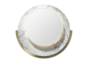 RONDÒ D70 - Round framed wall-mounted marble mirror - Accessories by Capital Collection