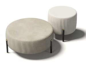 TOULOUSE .90 - Upholstered round fabric pouf - Pouf by Capital Collection