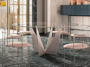 ESTREMI - Round glass table - Table by Capo d’Opera