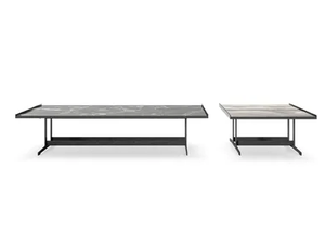 LAND - Low metal coffee table with polished stoneware top - Coffee table by Capo d’Opera