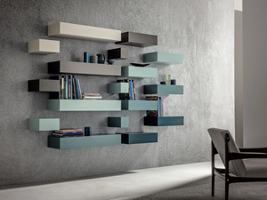 LOFT - Wooden wall shelf - Cabinet by Capo d’Opera