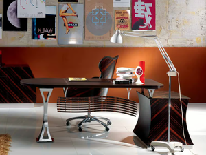 CARTESIO - Wooden writing desk with drawers - Desk by Carpanelli