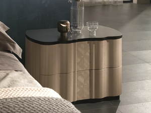 MISTRAL - Rectangular wooden bedside table with drawers - Side table by Carpanelli