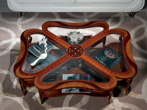 QUADRIFOGLIO - Oak coffee table for living room - Coffee table by Carpanelli