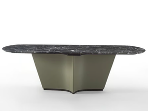 SAIL - Living room table with marble top and leather base - Table by Carpanelli