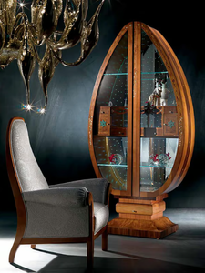 UOVO MILLENNIUM - Cherry wood display cabinet - Cabinet by Carpanelli