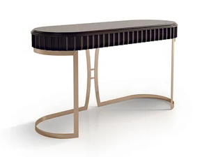 7014 - Oval wooden console table and metal base - Console by Carpanese Home