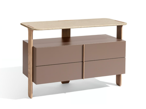 TRIO D S - Wooden sideboard with marble piano and drawers - Cabinet by Carpanese Home