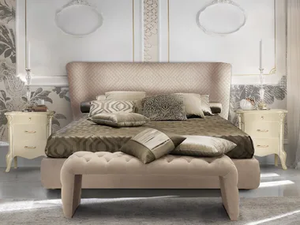 CITY - Fabric double bed with upholstered headboard - Bed frame by CASA +39