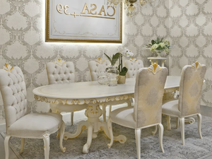DIAMANTE - Oval wooden dining table - Table by CASA +39