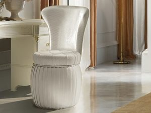 DIAMANTE - Round fabric pouf with upholstered back - Pouf by CASA +39