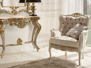 DIAMANTE - Tufted fabric armchair with armrests - Armchair by CASA +39