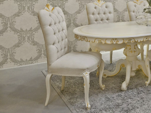 DIAMANTE - Tufted upholstered wooden chair - Chair by CASA +39