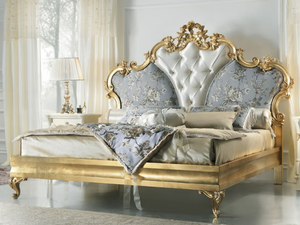 DIAMANTE - Wooden double bed with tufted headboard - Bed frame by CASA +39