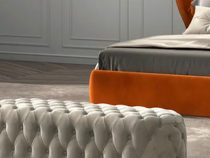 FLY - Tufted upholstered rectangular fabric pouf - Pouf by CASA +39