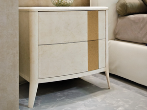 GOLD - Wooden bedside table with drawers - Side table by CASA +39
