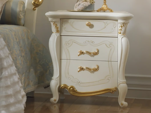 LA FENICE - Wooden bedside table with drawers - Side table by CASA +39