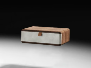 PARADIGMA - Rectangular wooden bedside table with drawers - Side table by CASA +39