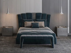 PHOENIX - Double bed with upholstered headboard - Bed frame by CASA +39