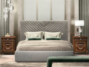 PRESTIGE 2 - Fabric double bed with upholstered headboard - Bed frame by CASA +39