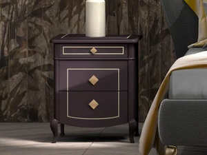 PRESTIGE 2 - Wooden bedside table with drawers - Side table by CASA +39
