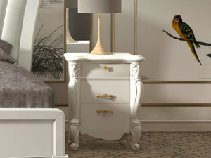 SMERALDO - Wooden bedside table with drawers - Side table by CASA +39