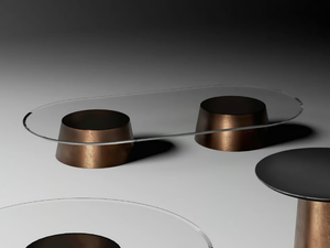 THOLOS - Low oval glass coffee table - Coffee table by CASA +39