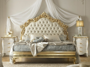 VERDI - Wooden bed with tufted headboard - Bed frame by CASA +39