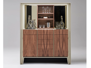 ARSENALE - Leather covered wooden bar cabinet - Cabinet by Casa Covre