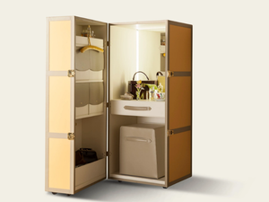 GIULIETTA - Trunk-wooden dressing table with eco-leather details - Table by Casa Covre