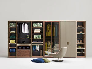 LAGUNA - Sectional wooden walk-in wardrobe with leather details - wardrobe by Casa Covre