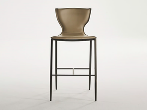 VARENNE - High tanned leather stool with back