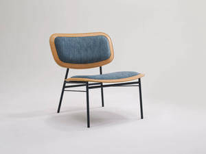 VINTAGE - Fabric easy chair with leather details