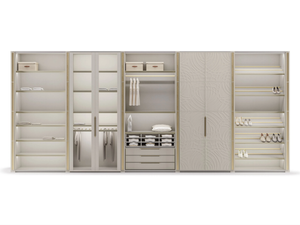 VIVALDI - Sectional wooden walk-in wardrobe with leather details - wardrobe by Casa Covre