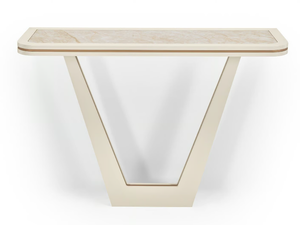 AUSTEN - Rectangular wooden console table with ceramic insert - Console by Casa Magna