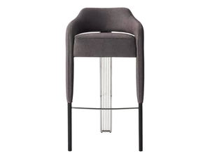 INVICTA II - High fabric stool with armrests and footrest - Stool by Casa Magna